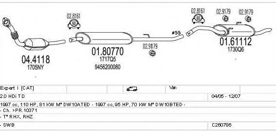 MTS C260786016395 Exhaust System
